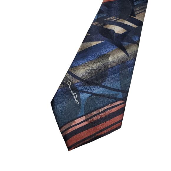 Vintage Oscar de La Renta Studio Men's Necktie Polyester & Silk Tie Made In USA - Picture 3 of 8